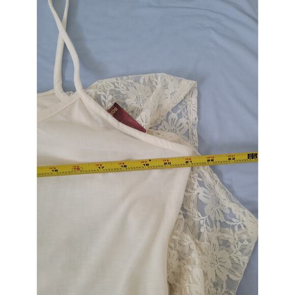 No Boundaries Lace V-Neck Slouchy Wrap Top Size XXL Ivory Boho Festival Dainty - Picture 9 of 10